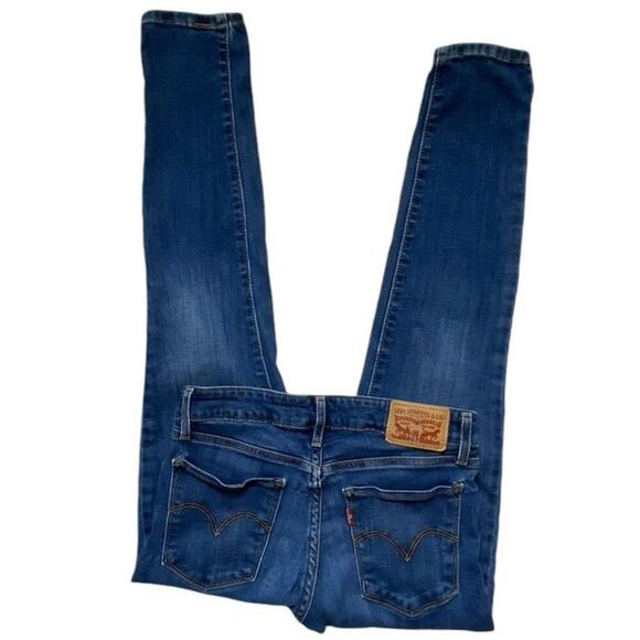 Levis 711 Red Tab Jeans Womens 26 Mid Rise Skinny Stretch Pockets Mid Wash Denim - Picture 5 of 12
